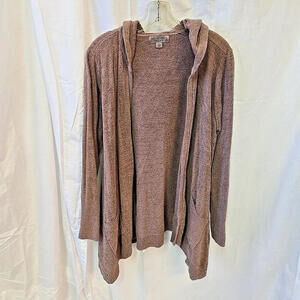 Barefoot Dreams Brown CozyChic Ultra Lite Drape Front Calypso‎ Wrap L Sweater